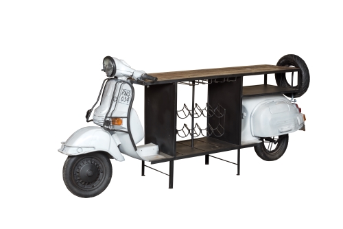 bancone bar vespa con portabottiglie