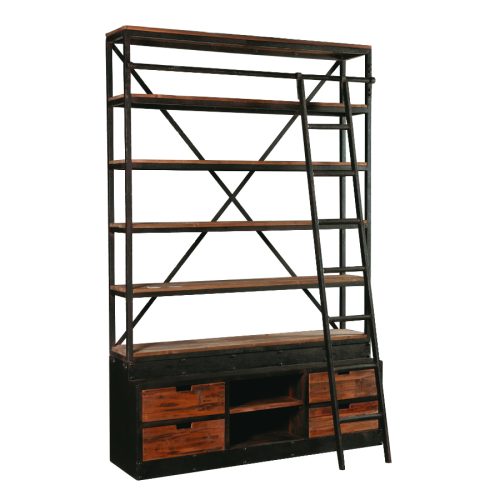 libreria ferro scala legno