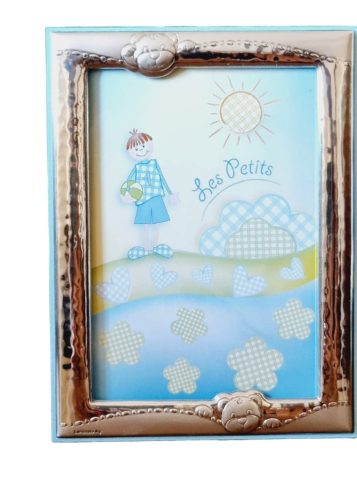 portafoto bimbo argento celeste