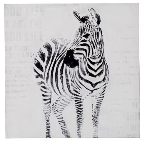 quadro zebra bianco e nero
